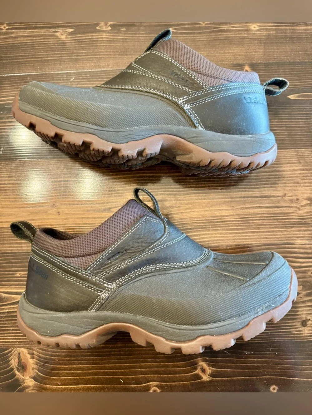 L.L. Bean Men's Storm Chaser 5 Slip-On Rain & Snow Clogs in Brown Size 9.5 Wide
